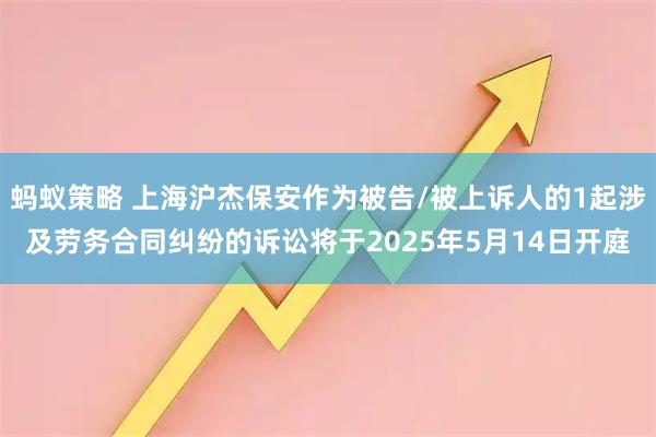 蚂蚁策略 上海沪杰保安作为被告/被上诉人的1起涉及劳务合同纠纷的诉讼将于2025年5月14日开庭